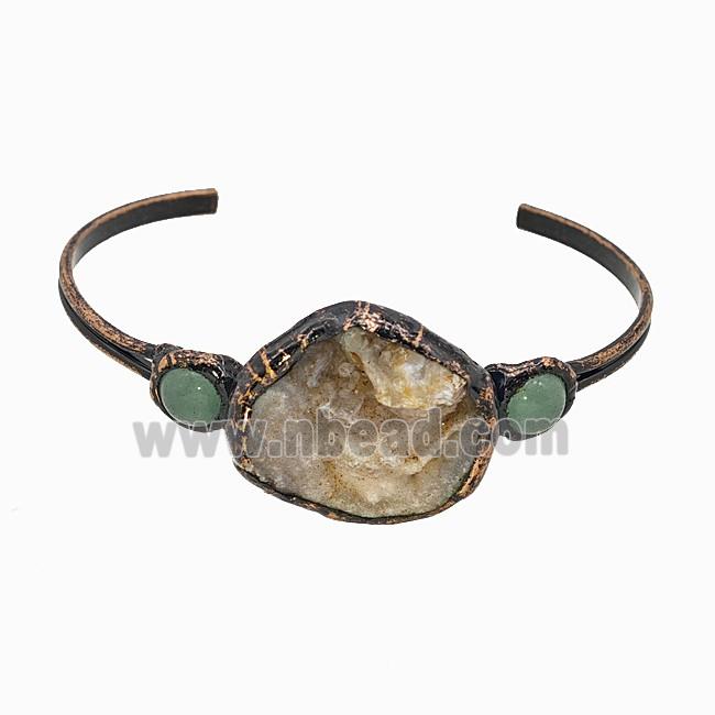 Gemstone Bracelet, Red copper Plated