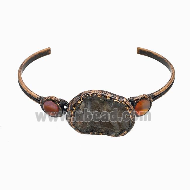 Gemstone Bracelet, Red copper Plated