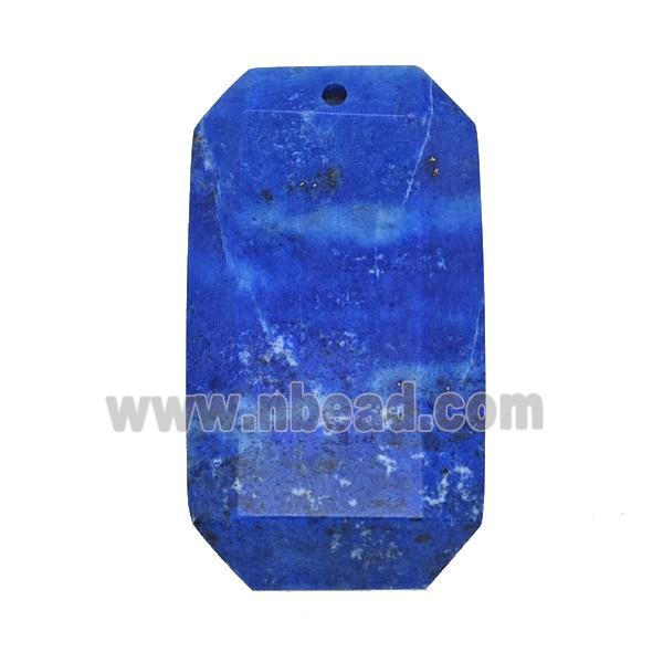 Natural Blue Lapis Lazuli Rectangle Pendant Faceted