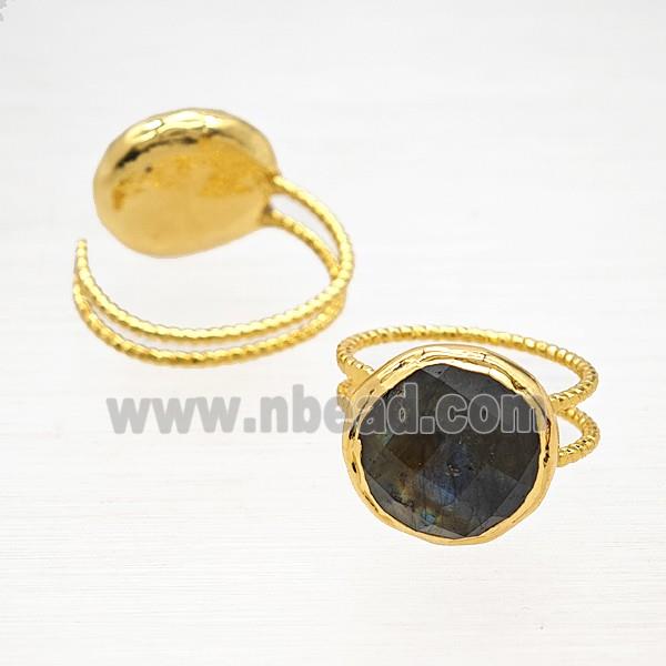 Labradorite Rings Copper Gold Plated
