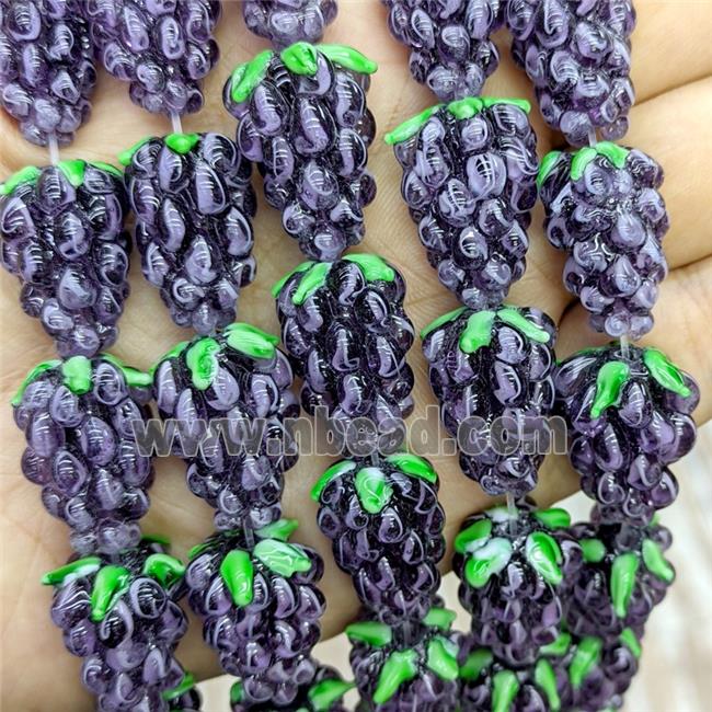 Lampwork Glass Grapes Beads Purple