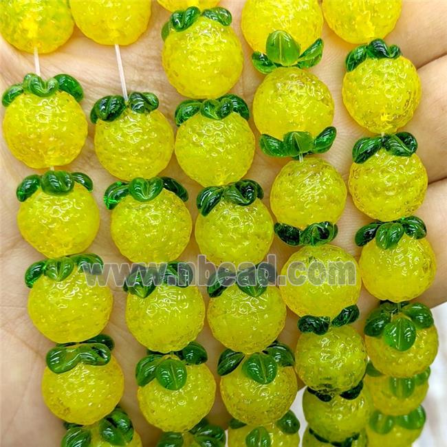 Lampwork Glass Lemon Beads Olive