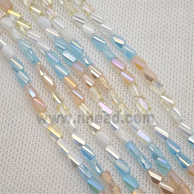 Crystal Glass Beads Twist Mixed Color