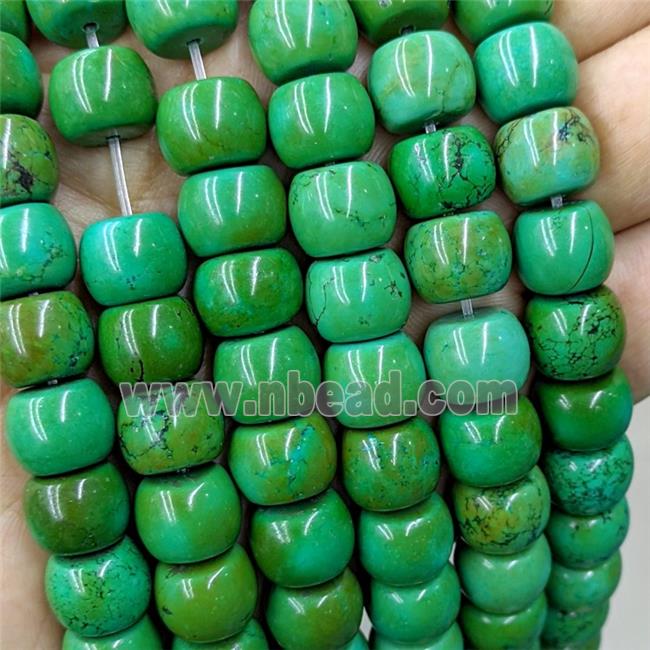 Sinkiang Turquoise Barrel Beads Green Dye