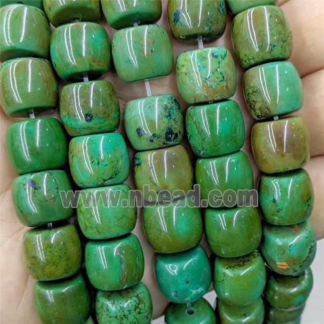 Sinkiang Turquoise Barrel Beads Green Dye