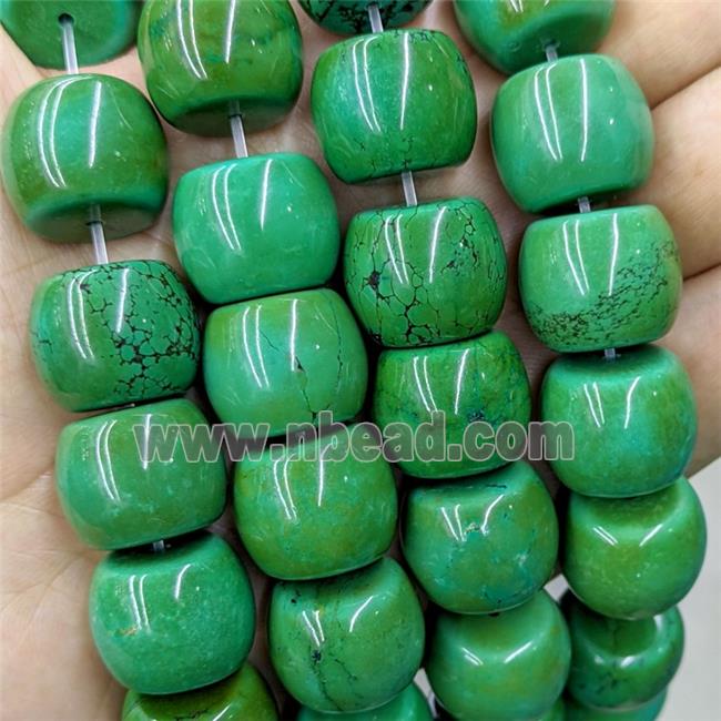 Sinkiang Turquoise Barrel Beads Green Dye