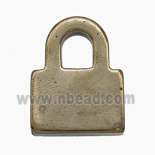 Hematite Lock Pendant
