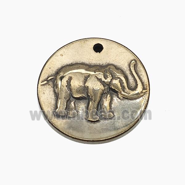 Hematite Elephant Pendant
