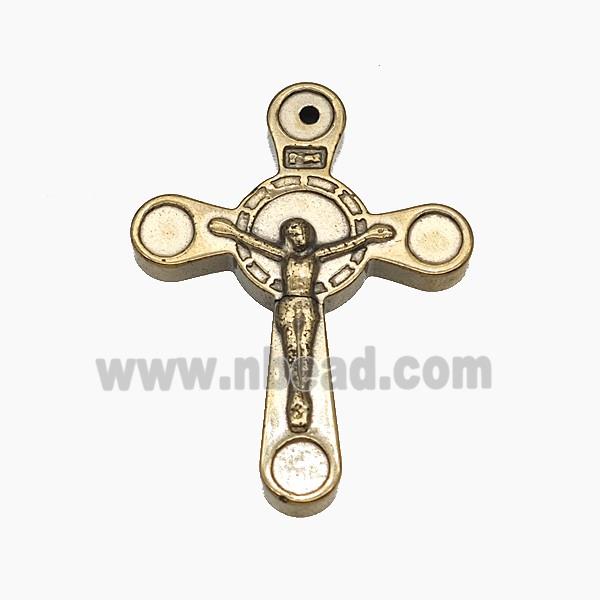 Hematite Jesus Cross Pendant