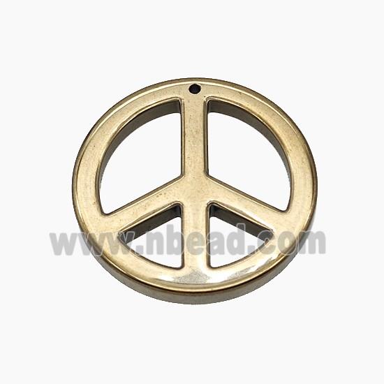 Hematite Peace Sign Pendant