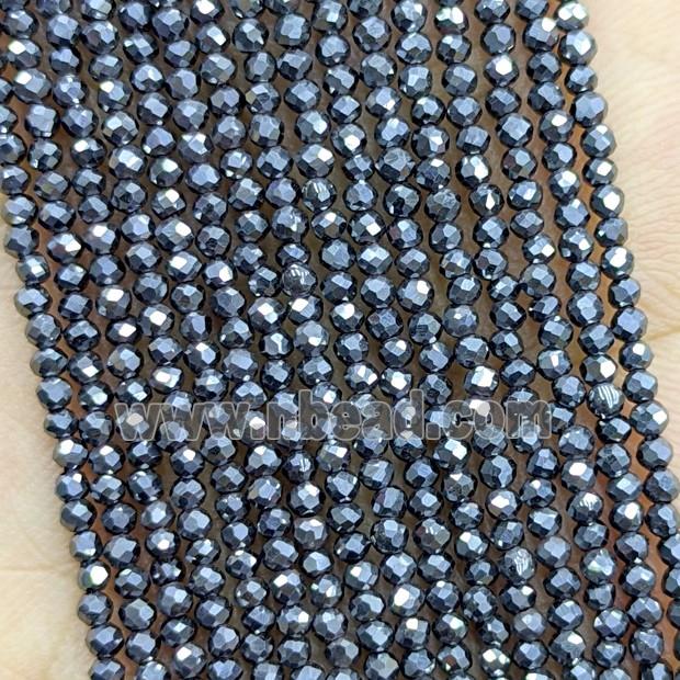 Black Hematite Beads Faceted Round