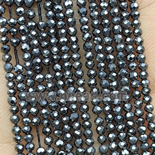 Black Hematite Beads Faceted Round