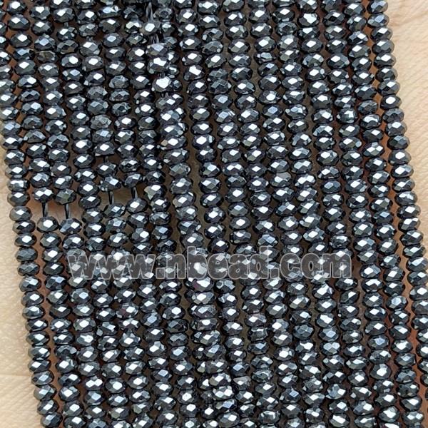 Black Hematite Beads Faceted Rondelle