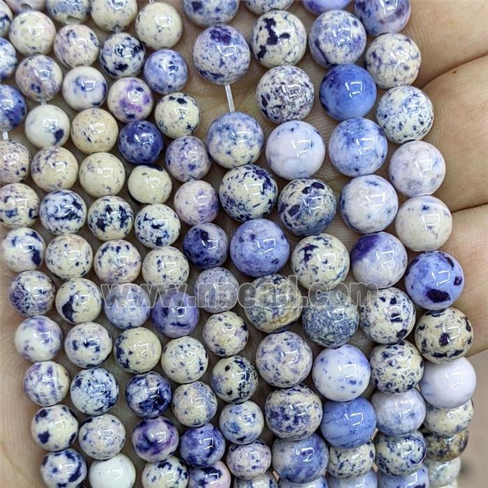 Natural River Jasper Beads Smooth Round Dye