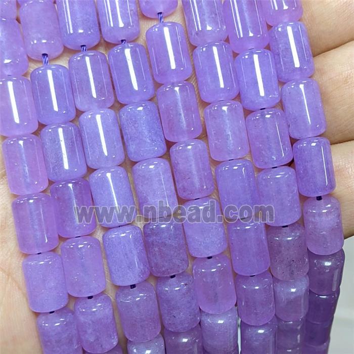 Natural Quartzite Jade Tube Beads Lavender Dye