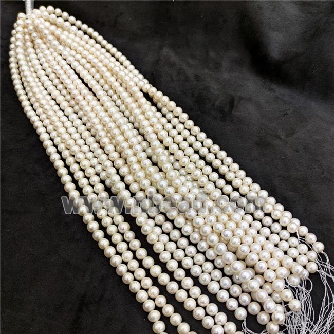 White Pearl Beads Smooth Round AAA-Grade