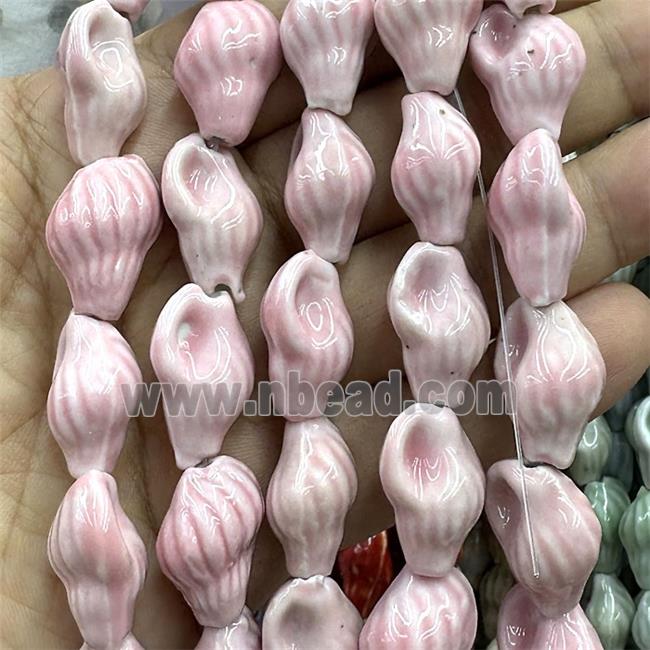 Porcelain Beads Oyster Shell Pink