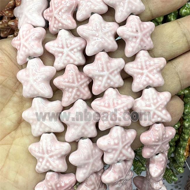Porcelain Starfish Beads Pink