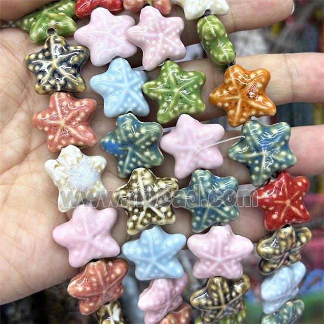 Porcelain Starfish Beads Mixed Color