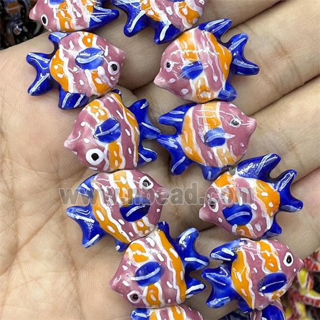 Porcelain Fish Beads Multicolor