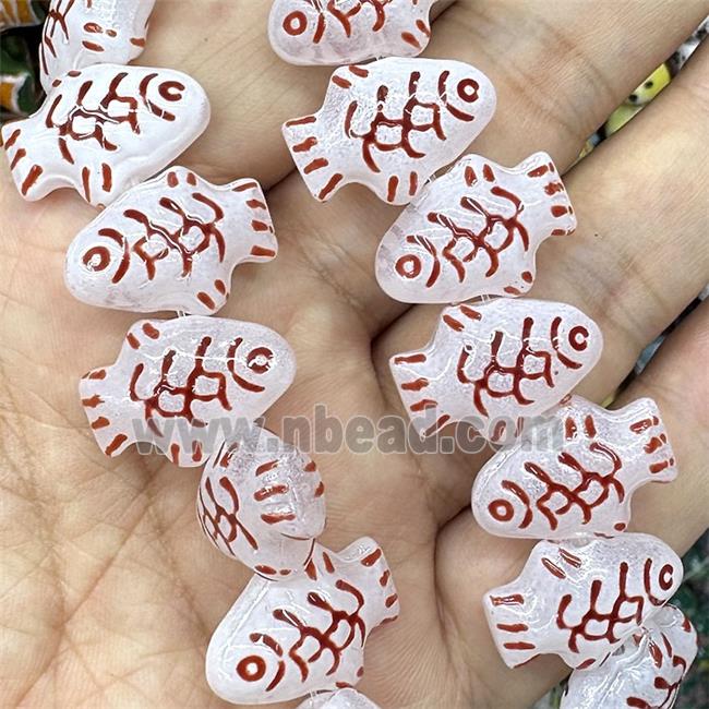 Lampwork Glass Fish Beads Red