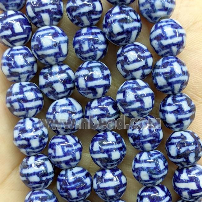 Porcelain Round Beads Blue