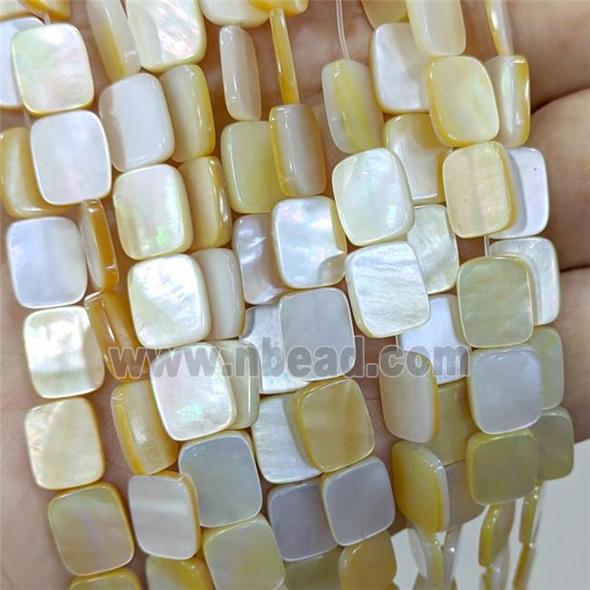 Yellow MOP Shell Beads Rectangle