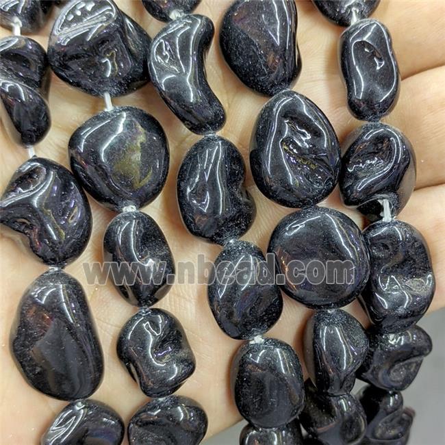 Pearlized Shell Beads Freeform Black Dye