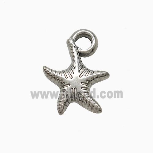 Raw Stainless Steel Starfish Pendant