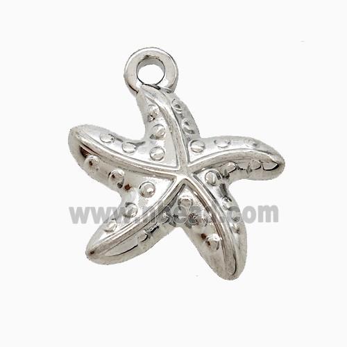 Raw Stainless Steel Starfish Pendant
