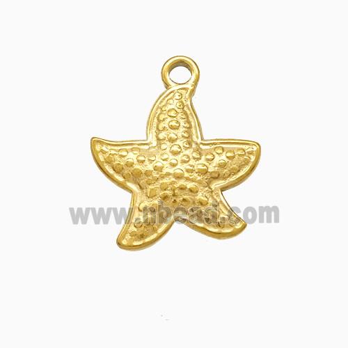 Stainless Steel Starfish Pendant Gold Plated