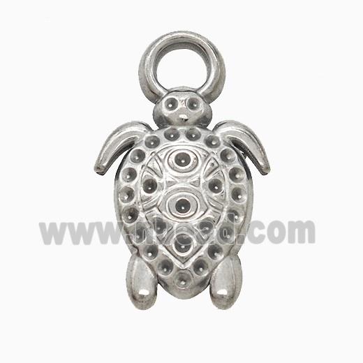 Raw Stainless Steel Tortoise Pendant