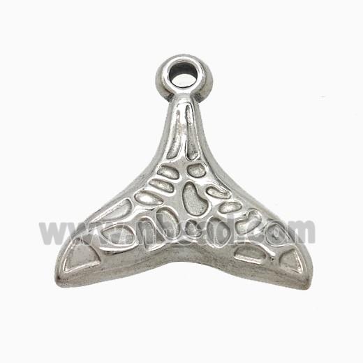 Raw Stainless Steel Shark-Tail Pendant