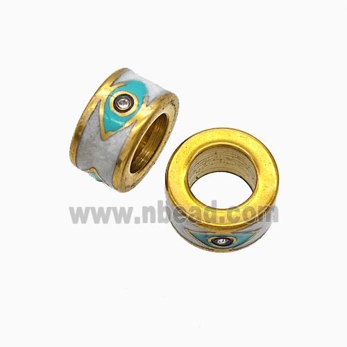 Stainless Steel Tube Beads Enamel Large Hole Eye Gold Plated