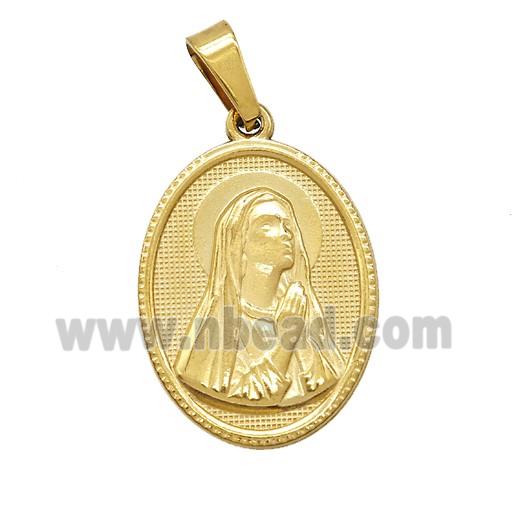 Stainless Steel Virgin Mary Pendant Praying Gold Plated