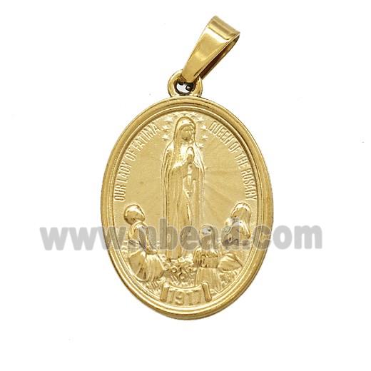 Stainless Steel Virgin Mary Pendant Praying Gold Plated