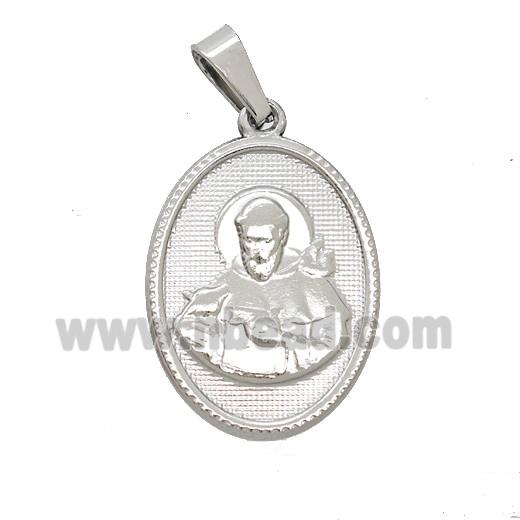 Raw Stainless Steel Saint Francis Pendant