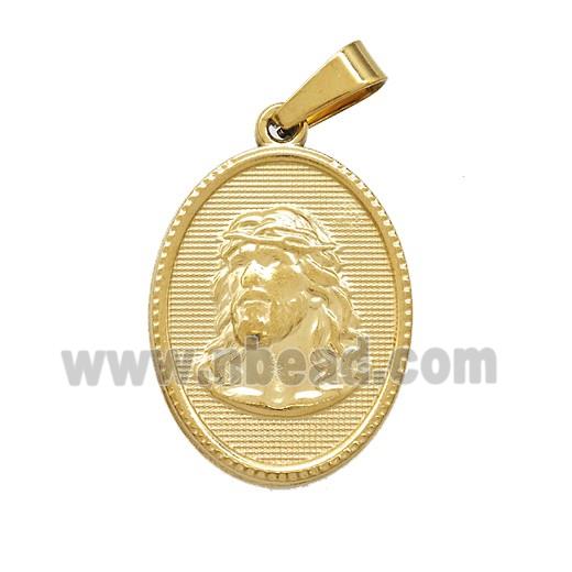 304 Stainless Steel Jesus Pendant Gold Plated