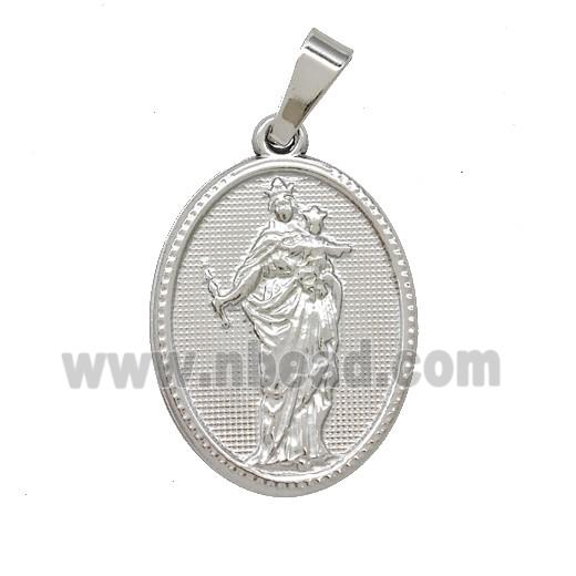 Stainless Steel Pendant, Platinum Plated