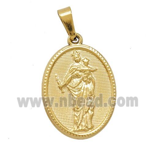 Stainless Steel Pendant, Gold Plated