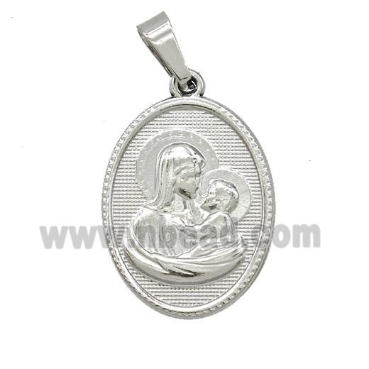 Stainless Steel Pendant, Platinum Plated