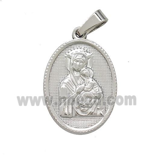 Stainless Steel Pendant, Platinum Plated