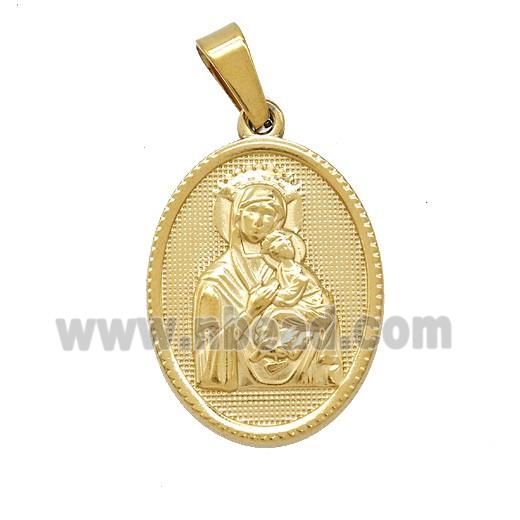 Stainless Steel Pendant, Gold Plated