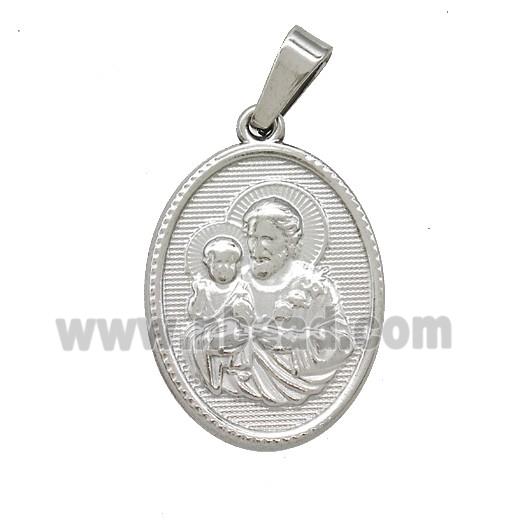 Raw 304 Stainless Steel Saint Jude Baby Pendant