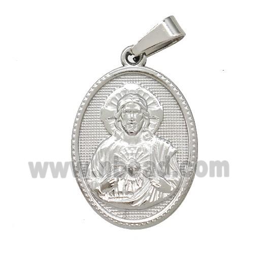 Stainless Steel Pendant, Platinum Plated