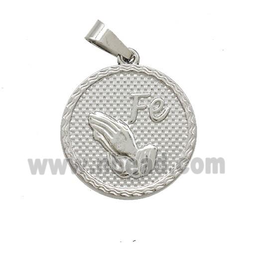 Stainless Steel Pendant, Platinum Plated