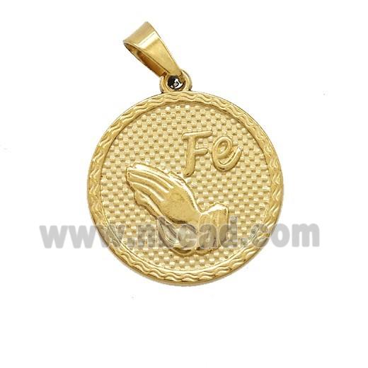 Stainless Steel Pendant, Gold Plated