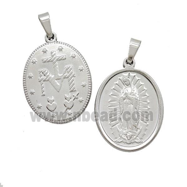 Stainless Steel Pendant, Platinum Plated