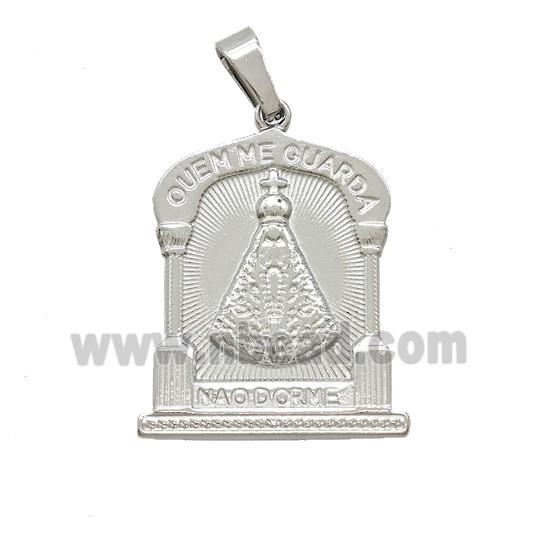 Stainless Steel Pendant, Platinum Plated