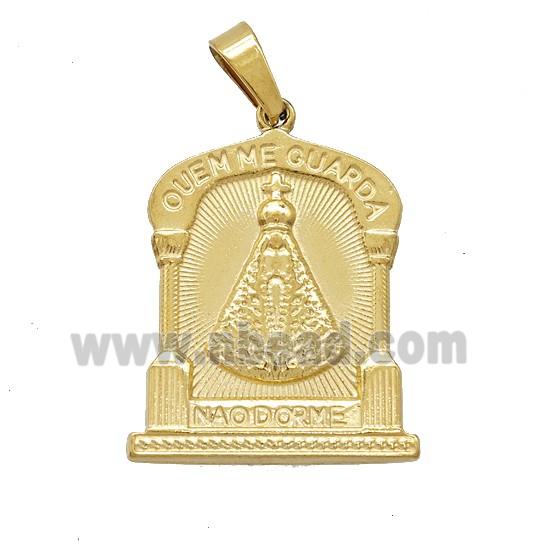 Stainless Steel Pendant, Gold Plated